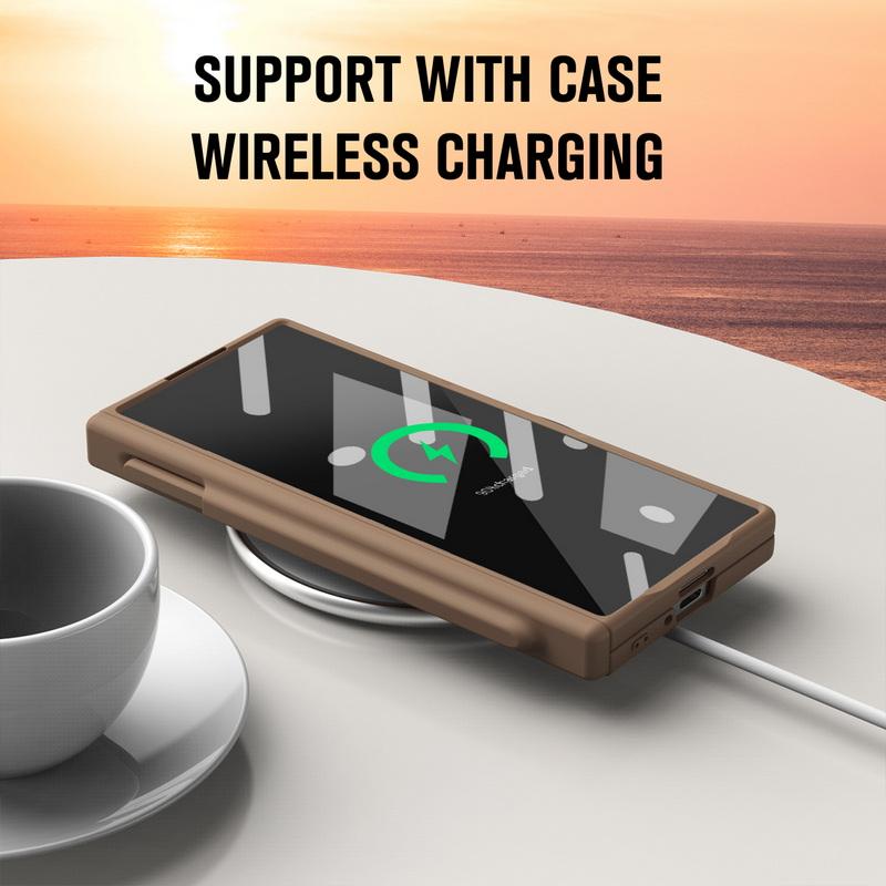 Rugged Magnetic Phone Case For Samsung Galaxy Z Fold 7 6 5 5G For Magsafe With Stylus Pen Holder Screen Film Hard Cover Shell