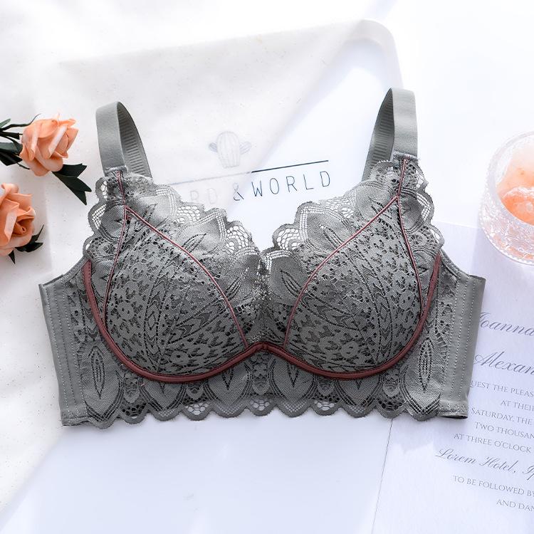 Xia He autumn and winter lace new women's comfortable no steel ring breast adjustment bra