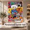 Fantastico Mondo di Gumball Arazzo, Testo Personalizzato su Misura, Arazzo da Appendere alla Parete per Soggiorno Decorazione Murale per la Casa