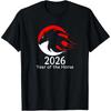 Year of The Horse 2026 Fire Horse Chinese Zodiac New Year TShirt Shortsleeve Oneck Streetwear Men Women Casual Cotton Tees