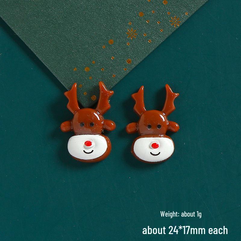 DIY Cartoon Weihnachtsmann & Rentier Harz-Accessoires für Handyhüllen & Haargummis
