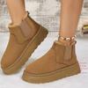 Schuhe mit dicken Sohlen, Schneestiefel, Damen-Kurzschaft-Neue Retro-Fleece-Baumwollstiefel sind Bestseller