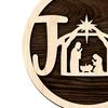 Christmas Nativity Ornaments, Wooden Jesus Religious Decorations for