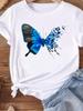 (Asian Size) Women Tee Top Clothing Casual Short Sleeve T Shirt Fashion feather trend 90s  Printed Lady Female Graphic T-shirts