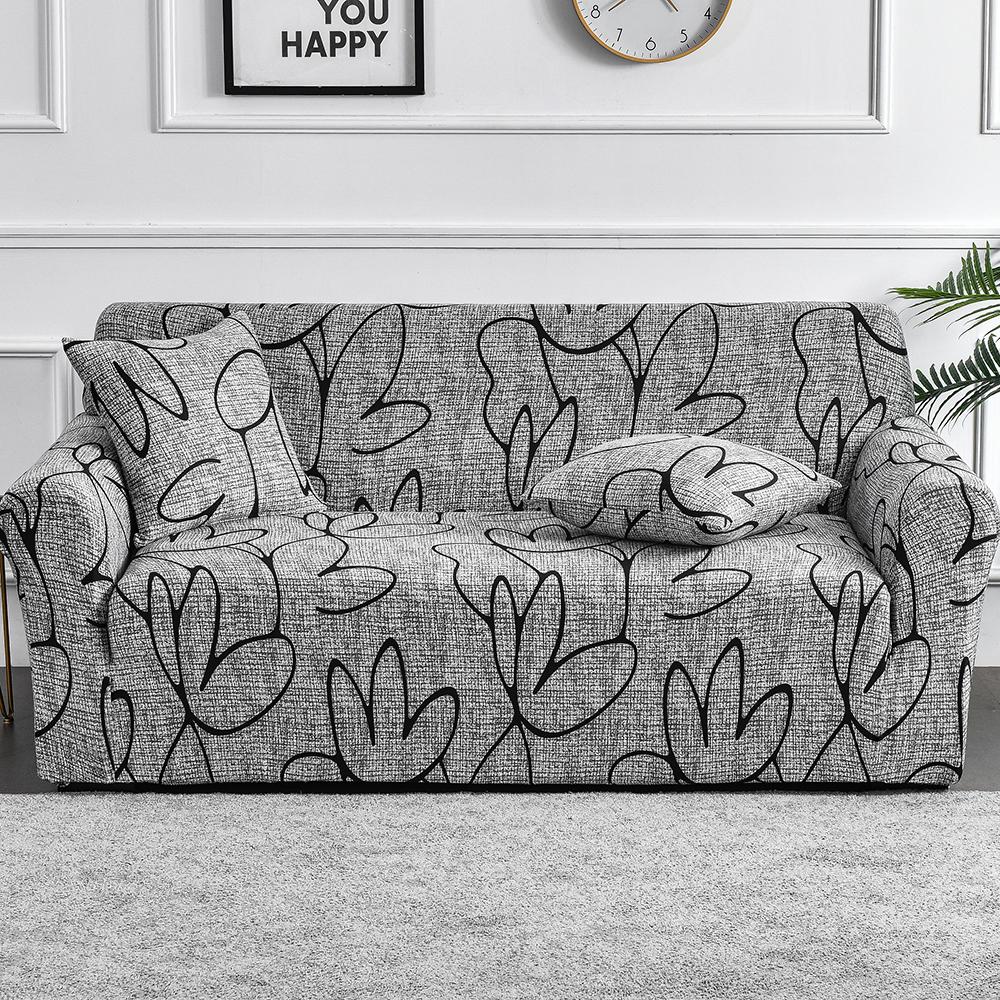 1pc Flower Printed Elastic Sofa Cover Antidirty Spandex Sofa Slipcover Furniture Protector for Bedroom Living Room Home Decor