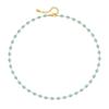 Brass Plated 18k Gold Light Blue Crystal Handmade Minimalist Elegant Necklace