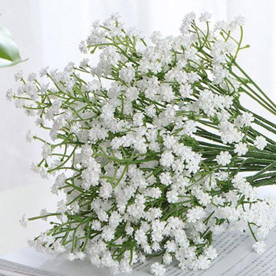 Baby's Breath Artificial Flowers White Real Touch Faux Gypsophila Flowers for Wedding Party Home Garden Decor