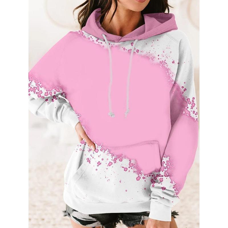 Sudaderas con capucha casuales de moda con estampado 3D color block para primavera otoño (De las mujeres)