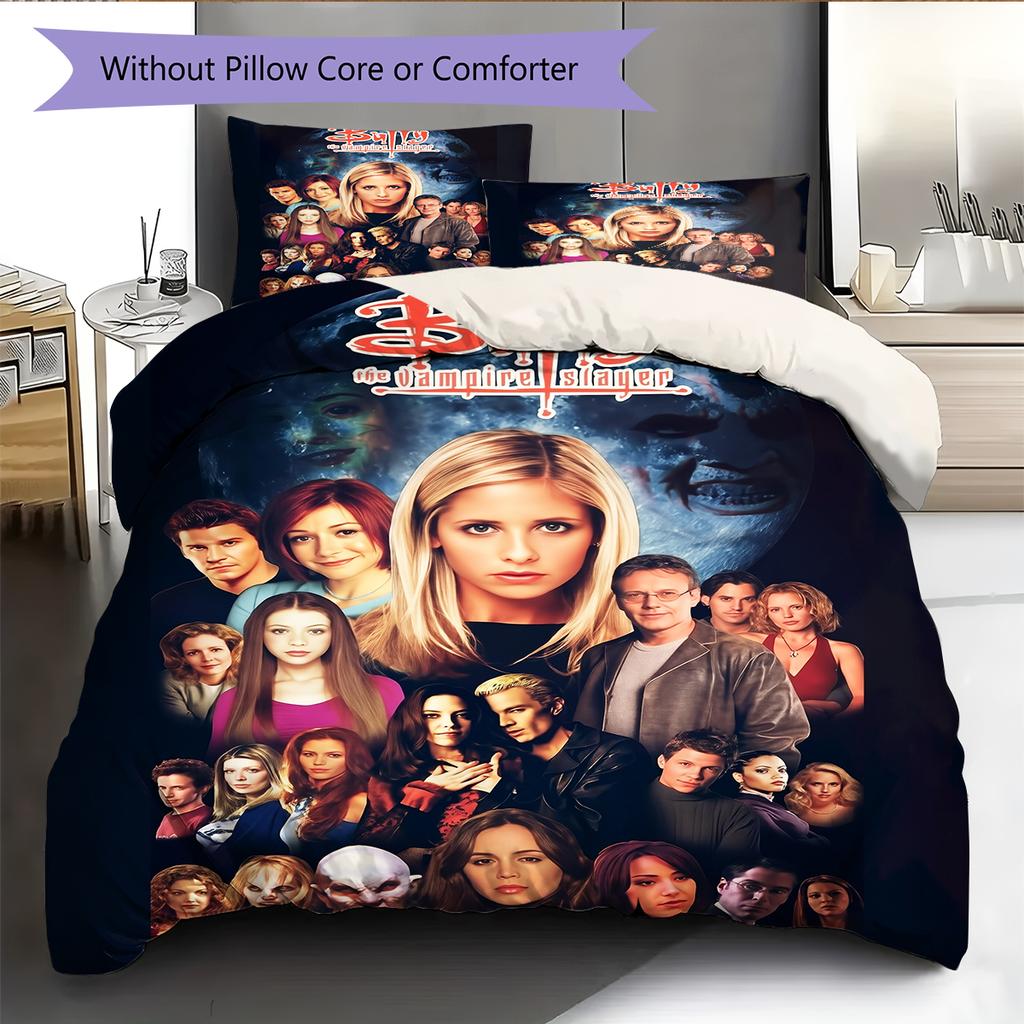 Buffy the Vampire Slayer Pattern Bedding Home Decoration Birthday Gift (1 * duvet cover + 2 * pillowcase, without core)