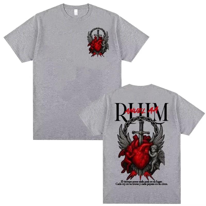 Rapper Anuel AA Rhlm 2 Album Tour Graphic T-shirts Men's Clothing Oversized Women Short Sleeve T-shirt O-Neck Comfort T Shirts