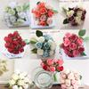 Stunning 12 Head Artificial Flowers Rose Silk Bouquet For Elegant Wedding Dcor