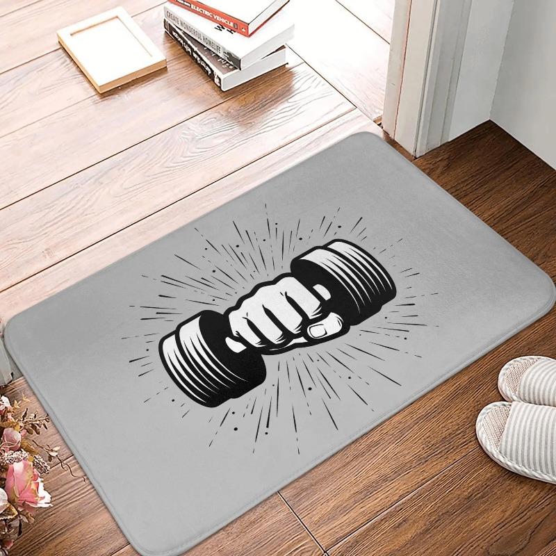 Bodybuilding Fitness Powerhouse Gym Front Door Mat Anti-Slip Outdoor Mat Absorbent Doormat Garden Garage Entrance Rug Floor