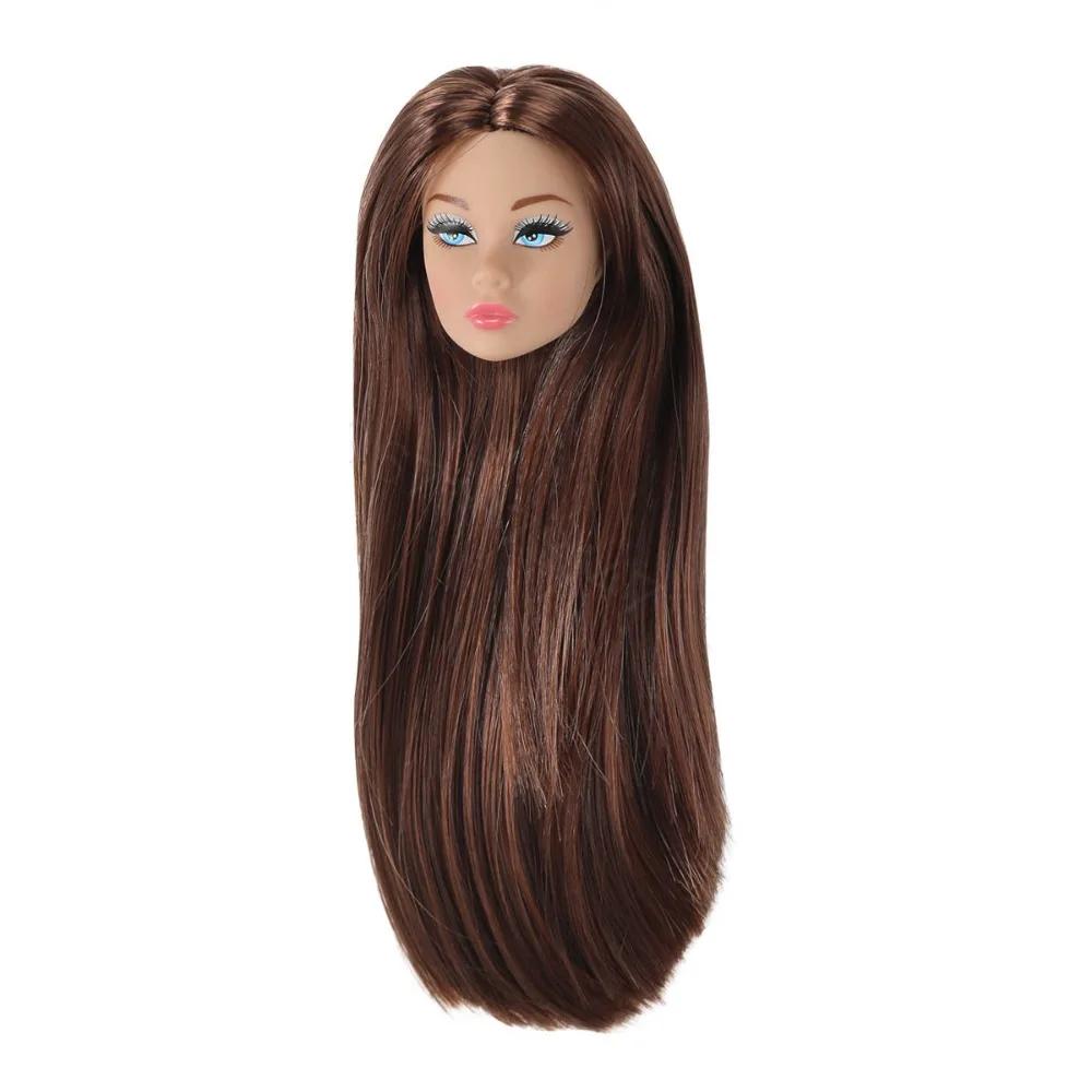 European Supermodel Doll Head 16 Doll Head With Long Curly Hair Make-Up Whitenormalchocolate Dress Up 30Cm Dolls Head