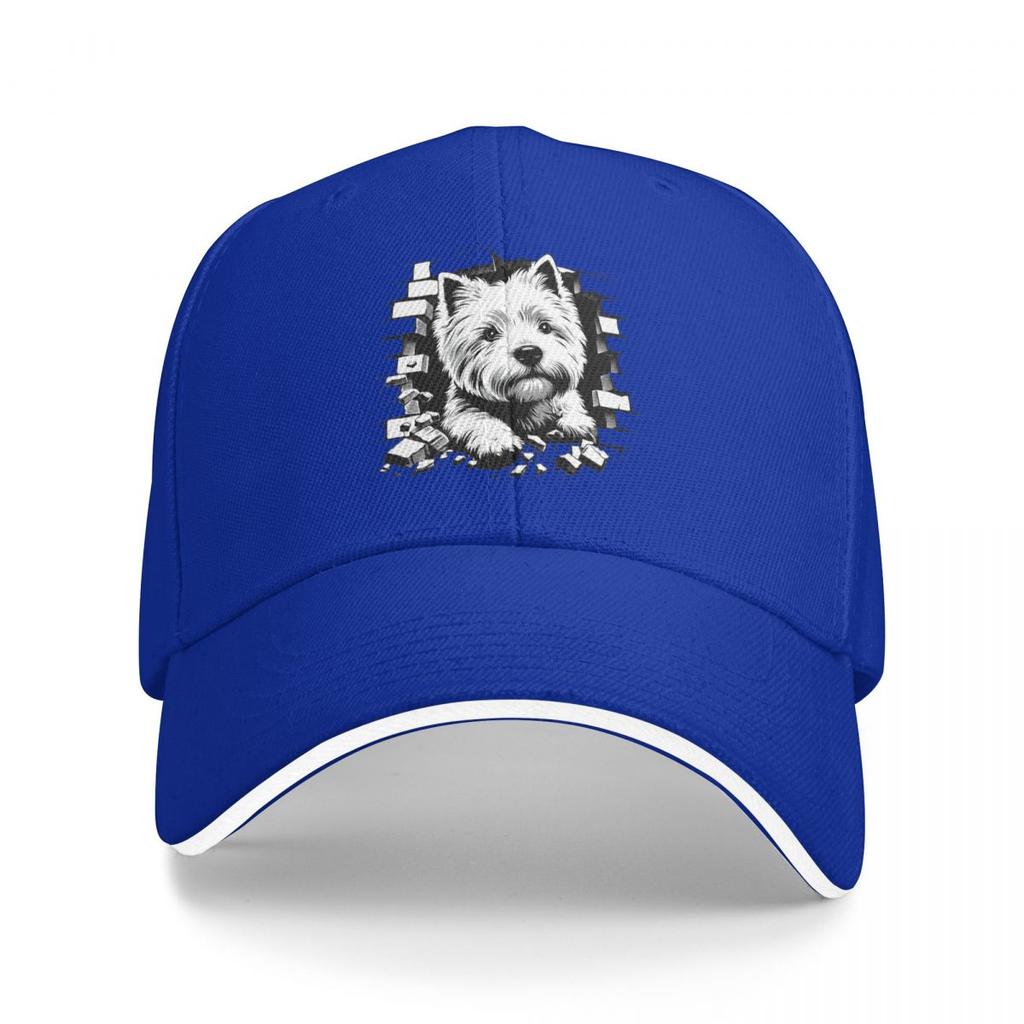 Chien West Highland White Terrier qui regarde Casquettes de Baseball Snapback Casquettes de Baseball Respirantes Décontractées Casquette Outdoor pour Unisexe