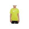 Loose Fit Round Neck Logo Print Short Sleeve T-Shirt Kids Tops Green DX1123-308