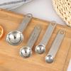 1/4Pcs Stainless Steel Measuring Spoon With Scale Measuring Ruler Egg Beater Spoon Kitchen Coffee Baking Measuring Tool Set&