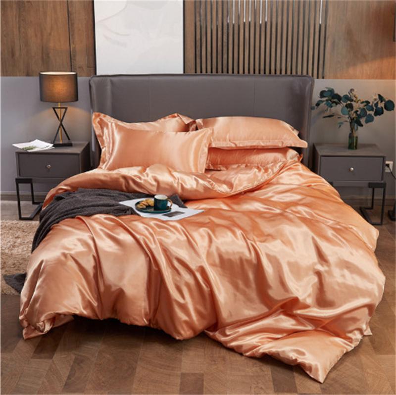 Luxe Rayon Satijn Beddengoed Set Dekbedovertrek Set Enkel Dubbel King Size Beddengoed 3-delig/4-delig Beddekbed Bedlinnen Set