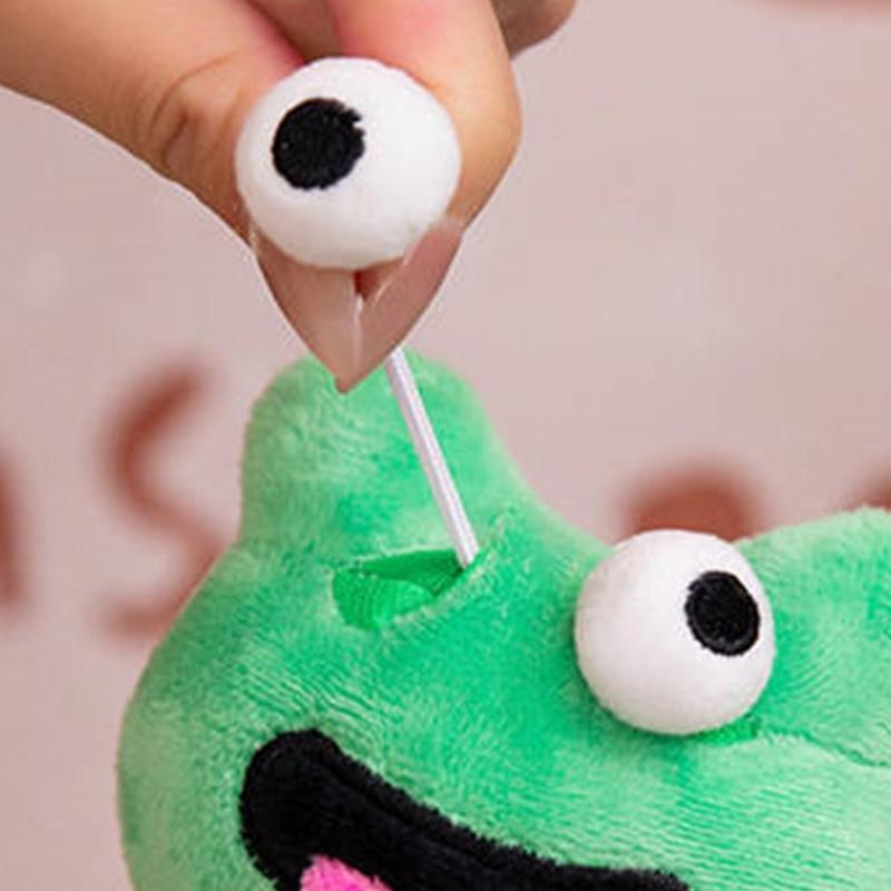 Lovely Plush Keychains Big Eyes Frog Doll Sticking Out Tongue Frog Magnetic Attraction Toy Keychain Pendant Party Favors