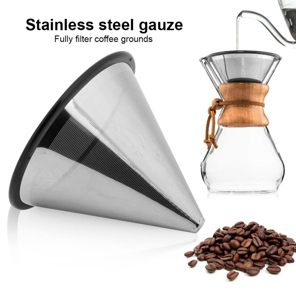 Metal Base Coffee Dripper Stainless Steel Pour Over Coffee Filter Flavored Coffee