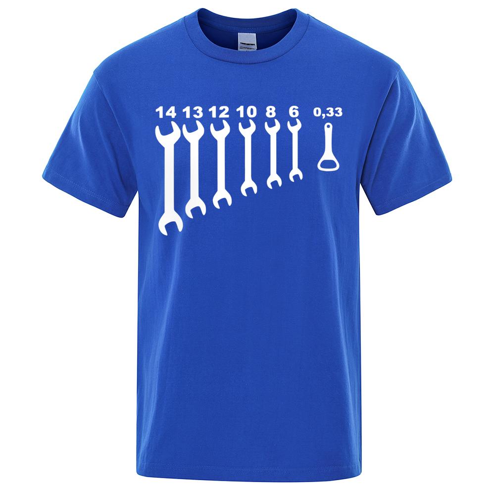 Vintage Screw Wrench Opener Mechanic T-Shirts Men Car Fix Engineer Short Sleeve T Shirts Top Tee Men's Clothes
