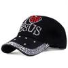 Boné de Beisebol Unissex com Estampa JESUS, Chapéu de Sol Ajustável Respirável para Golfe, Chapéu de Verão da Moda com Aba Curva para Homens e Mulheres