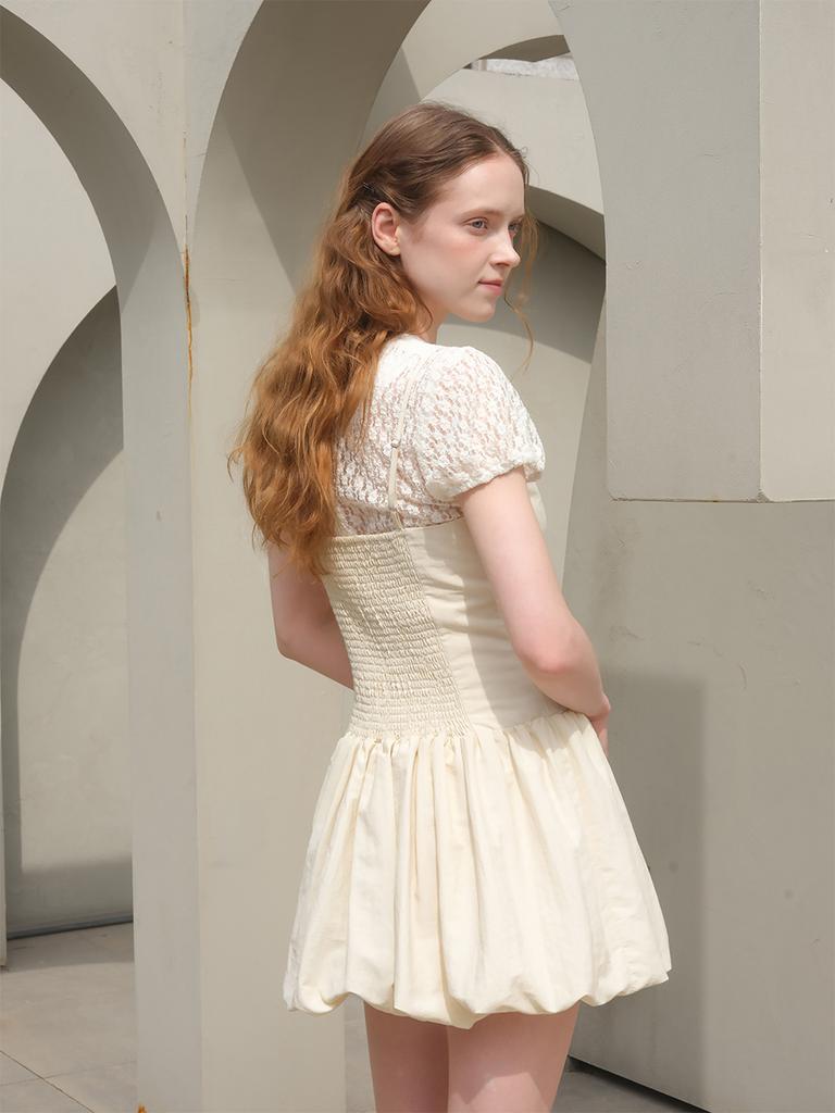 Non Search Mini Balloon Ballerina Dress/Cream