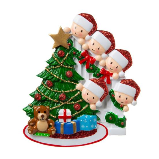 Benutzerdefinierter Familienweihnachtsschmuck mit Namen Peekende Familie mit 2/3/4/5/6 Weihnachten