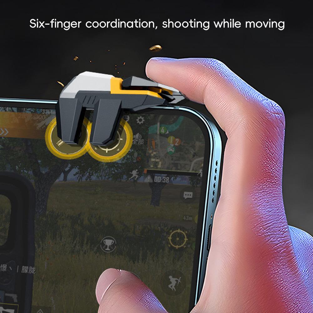 1 Pair Mobile Game Controller 4/6-Finger Linked Shooting Game Mechanical Trigger Physical Auxiliary Gaming Gear