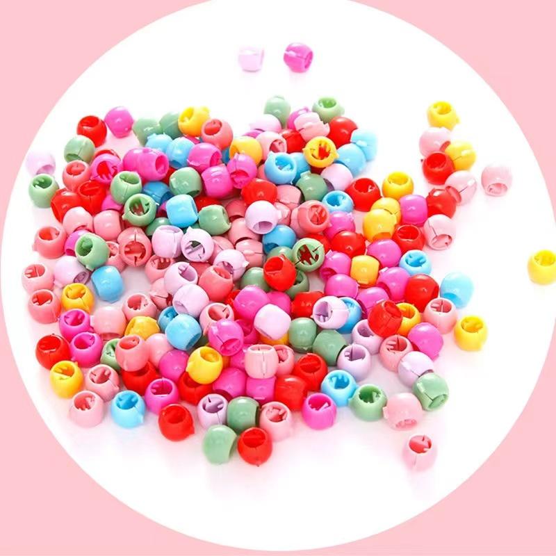 100 piezas de mini pinzas para el cabello lindas con cuentas de colores en forma de caramelo, hebillas para el cabello, horquillas decorativas, accesorios para el cabello para niños, nuevos tocados