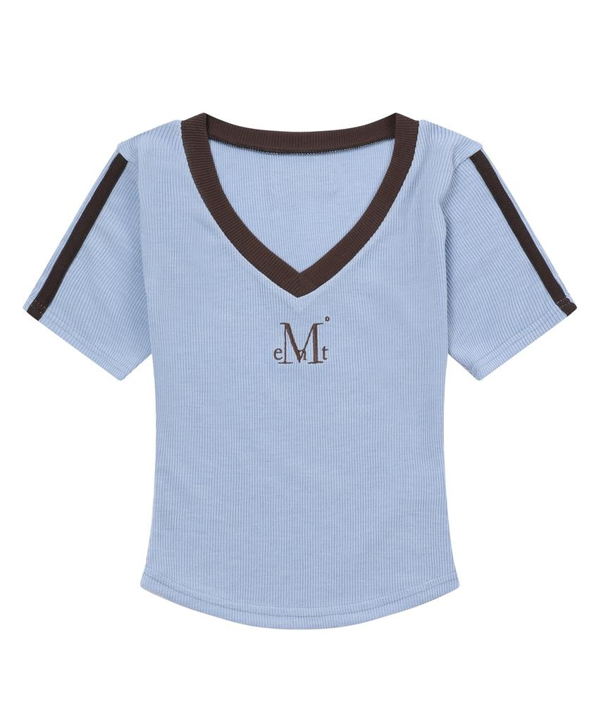 MUCENT Binding Track Line Ribbed Short Sleeve Tee (3 Colors)
