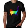Neurodiversität Katze T-Shirt T-Shirt für Mann 100 Prozent Baumwolle T-Shirts für Mann Slim Fit T-Shirt