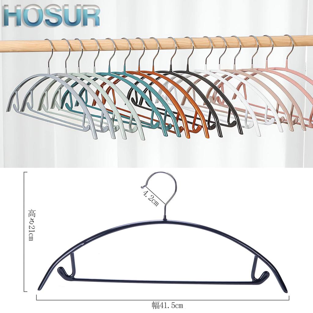 HOSUR Suit and Jacket Slim Laundry and Storage Prevents Clothes from Prevents Shape Leaves No Marks Non-Slip Hangers, 10-Pack, Black, Type,