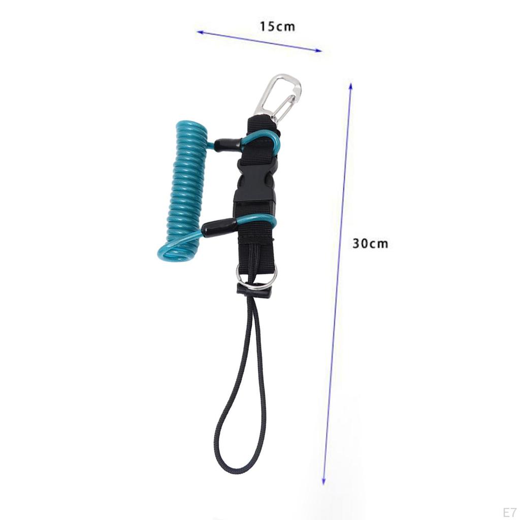 Diving Coil Lanyard Camera Metal Strap Bracelet Rope Free for Water Sports