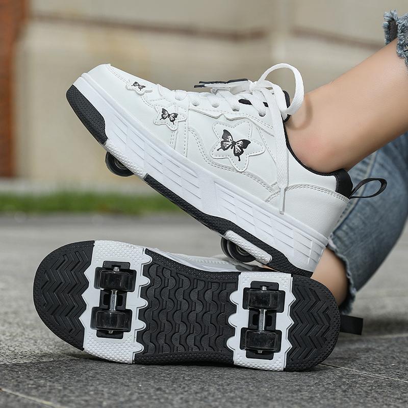 Girls' Runaway Shoes New Roller Skates Four-Wheel Pulley Sneakers Skates Boys' Runaway Shoes