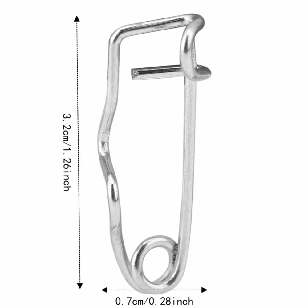 100Pcs Silver Curved Safety Pins Metal Steel Wire Locking Pin Clasps S-Shaped Pins  For Quilting