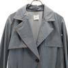 AMERI UNDRESSED Long Sleeve Back Pleated Belted Trench Coat Gray Women Used