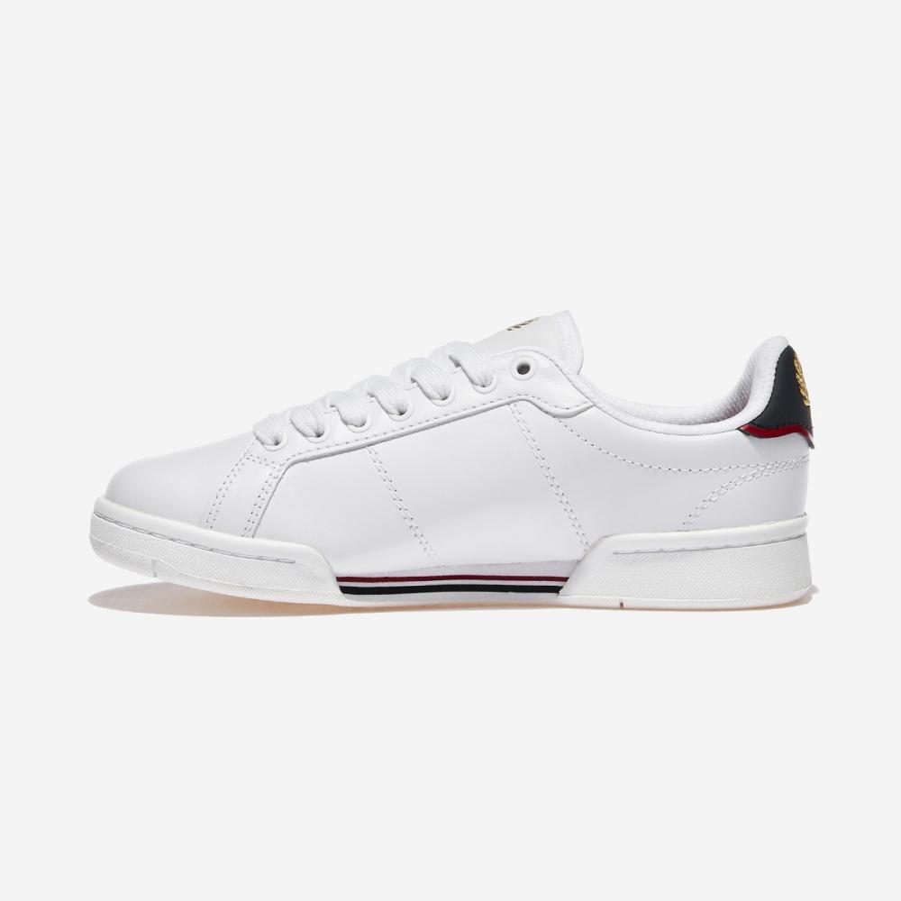 Fred Perry B722 Cuir B6311 Blanc Marine 567