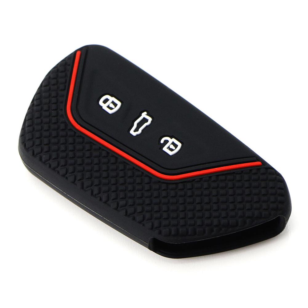 Schwarzes Schlüsseletui mit schwarzer roter Linie für Golf MK8 für ID.3