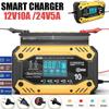 Car Battery Charger Full Automatic 12V / 24V Intelligent Fast Charging Pulse Repair Charger for AGM LFP GEL WET Lead Acid
