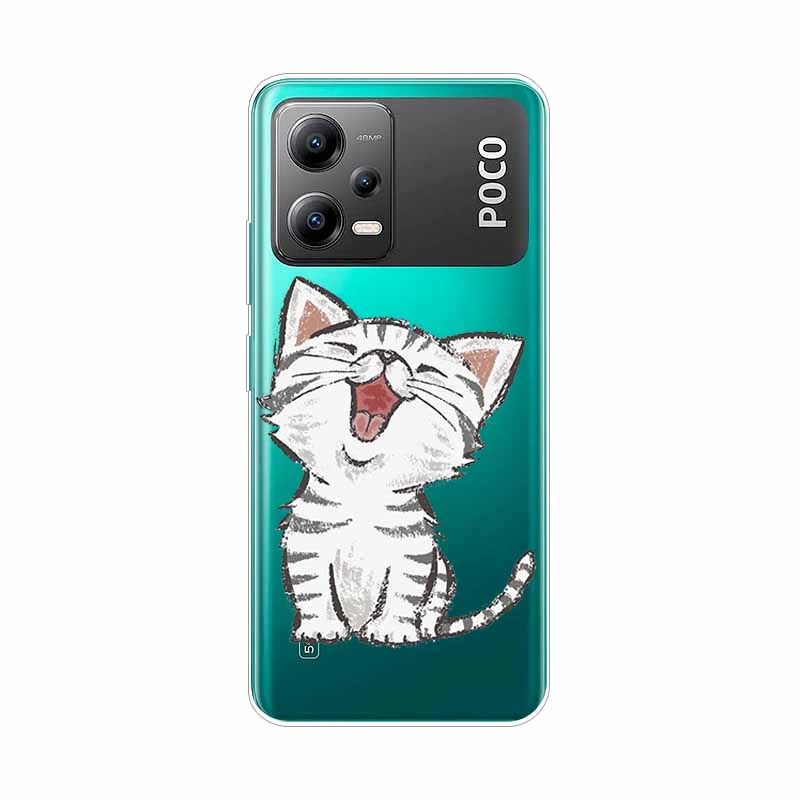 For POCO X5 Pro 5G Global Version Case X5Pro TPU Silicone Soft Cartoon Clear Case for POCO X5 Cover Transparent Painted Coque