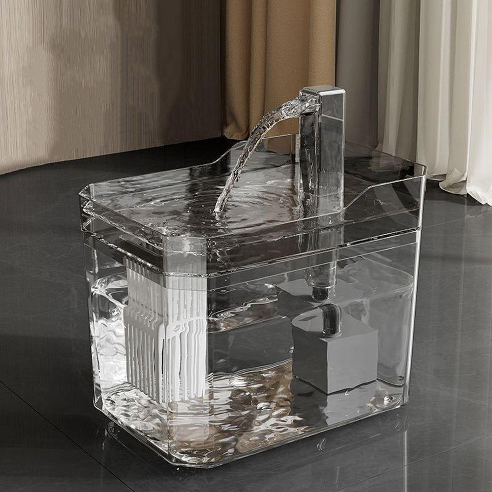 Convenient 1.5L Pets Water Dispenser Smart Drinking Auto Filter Pet Water Fountain Transparent with Pump Cat Drinker Bowl Home