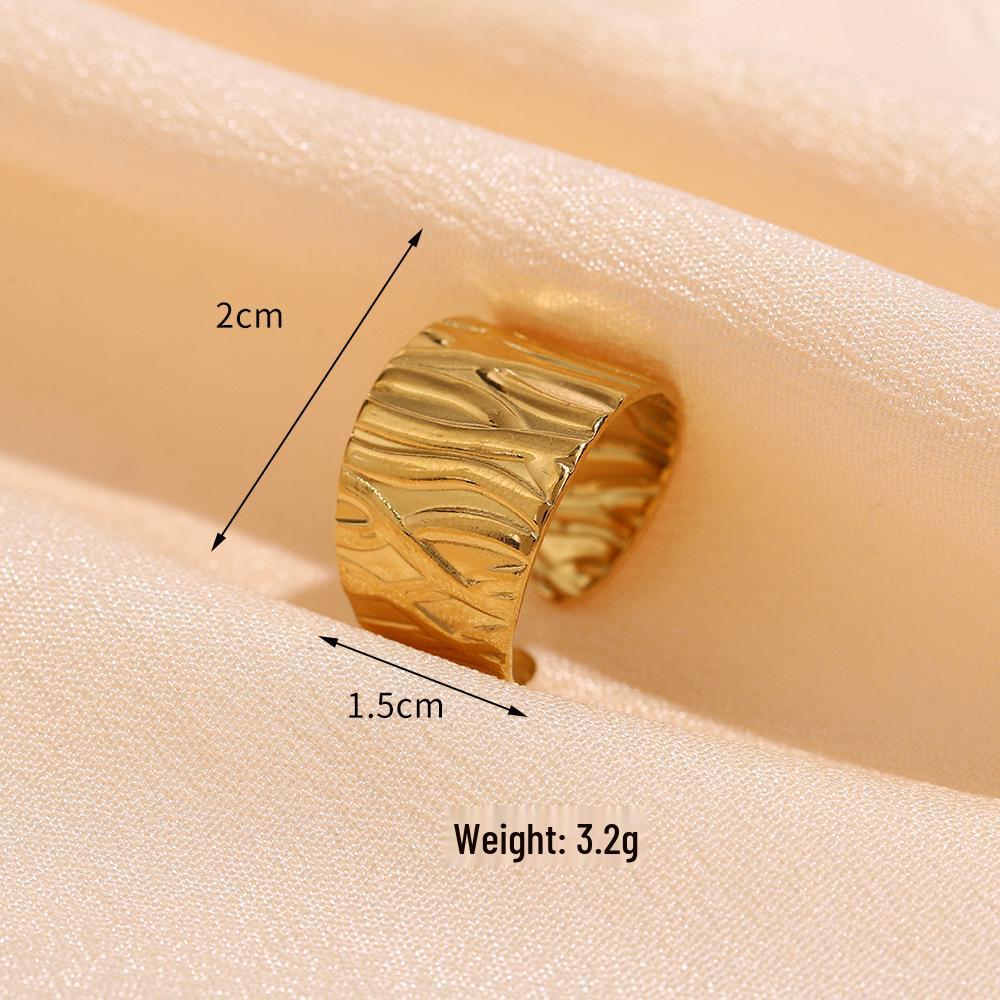Minimalistischer unregelmäßiger offener Ring aus Edelstahl: Europäischer & Amerikanischer Stil Stapelbares Zeigefinger-Accessoire für Damen