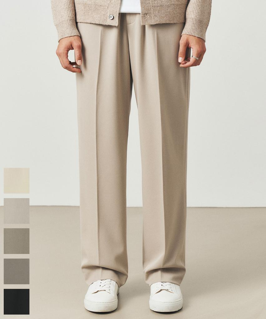SUARE Semi-Wide Hidden Elastic Waist Slacks - 5 Colors