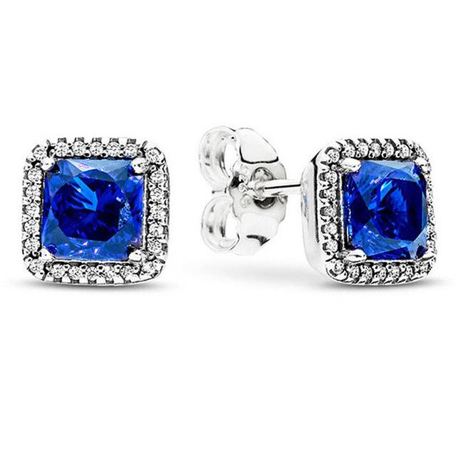 New 925 Sterling Silver Fashion Earring Rose Classic Timeless Elegance Luminous Earring With Crystal For Women Jewelry Gift