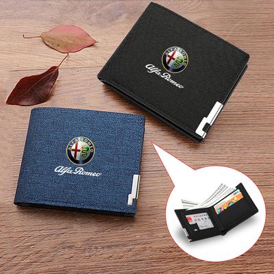 FXAR8 2026 Hot For Alfa Romeo 4C 159 Spider Giulia 156 Tonale Mito 147 GT 166 Car Men's Leather Wallet Motor Vehicles Card