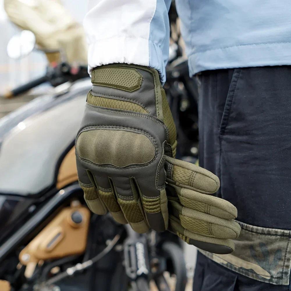 Touch Screen PU Leather Tactical Gloves Army Military Combat Airsoft Hiking Cycling Climbing Shooting Full Finger Mittens Men