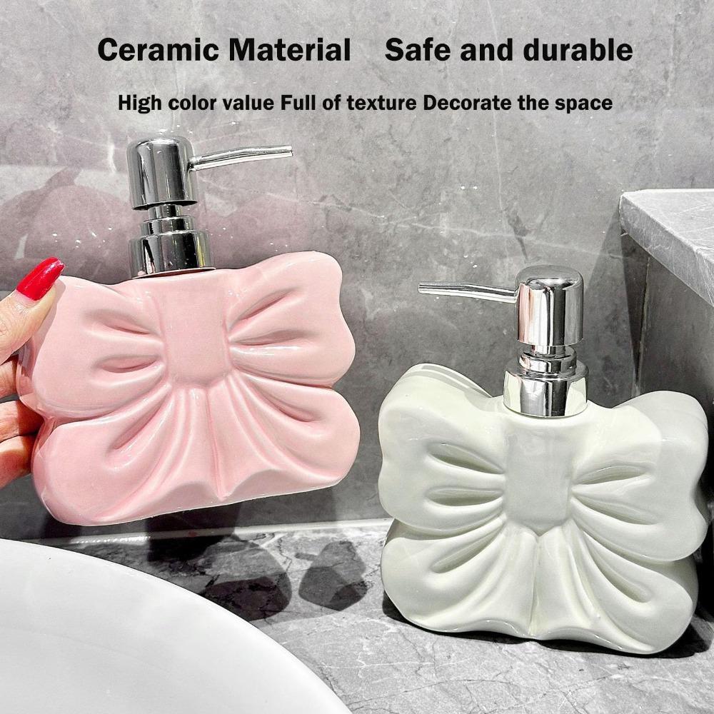 360ML Capacity Refillable Soap Dispenser Bow-knot Liquid Soap Dispenser Shower Bottles Bathroom