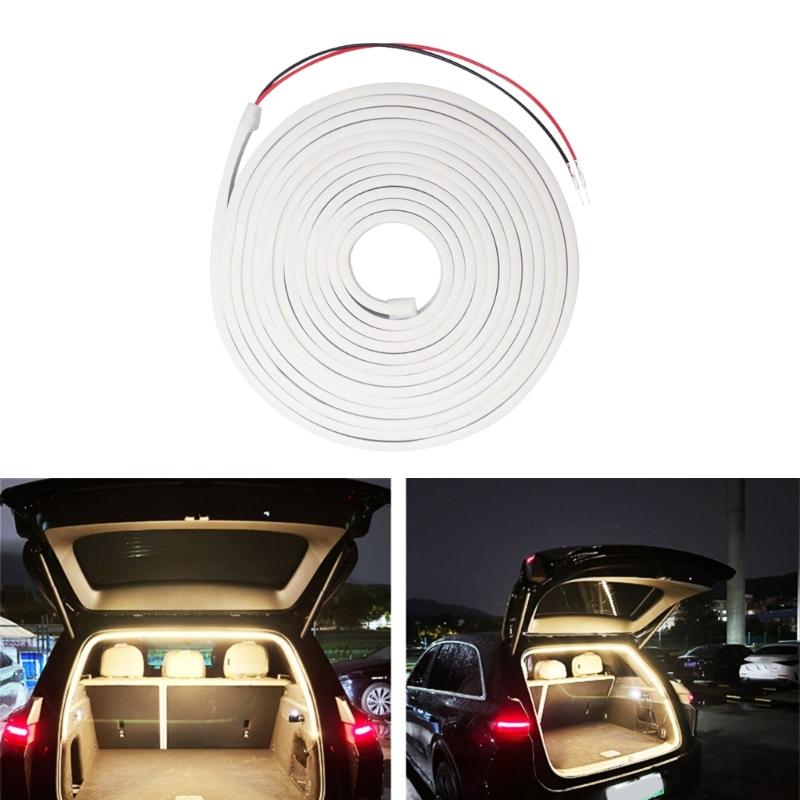 Universal Flexible Silicone LED Trunk Ambience Light Strips Featuring Multi Color Effects for Car Interior Decoration