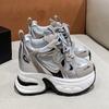 10.5CM Spring Breathable Mesh Sneakers Thick Bottom Sports Shoes Autumn Women Wedges Casual Chunky Shoes High Platform Sneakers