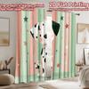 2D Flat Printing 2pcs Window Curtains Cute Dalmatian Dog Stars Digital Printed Polyester Drapes Party Decorations Use for All